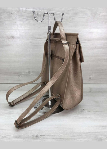 Жіночий міський рюкзак-сумка з екошкіри 44213 золотистого кольору WeLassie (298920956)