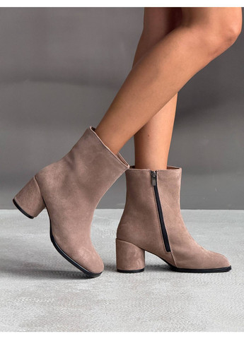 Бежеві демісезонна стильні жіночі ботильйони No Brand