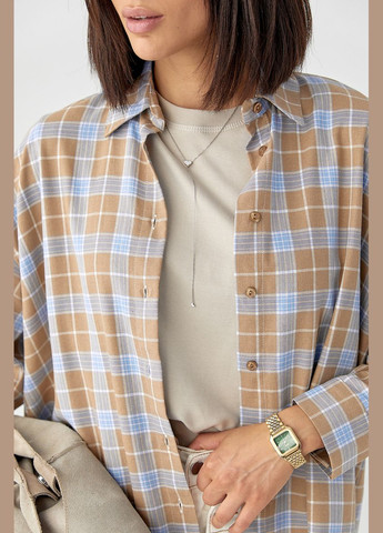 Светло-коричневая кэжуал рубашка в клетку Lurex