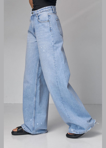Женские джинсы wide leg - голубой Lurex - (282957603)