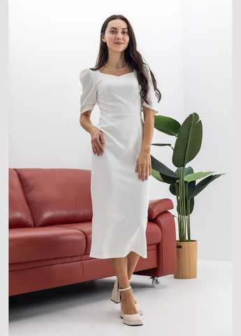 Айворі святковий жіноча сукня “midnight orchid” міді з фігурною горловиною Lana Bryk однотонна