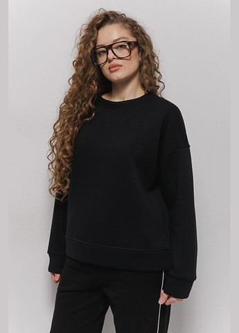 Черный женский утепленный свитшот серый oversize Arjen (304251346)