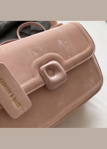 Жіноча класична сумка 736 крос-боді на ремінці через плече замшева велюрова бархатна рожева No Brand (306709445)