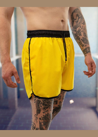 Мужские желтые пляжные шорты плавательные aqua жёлтый семейные BEZET