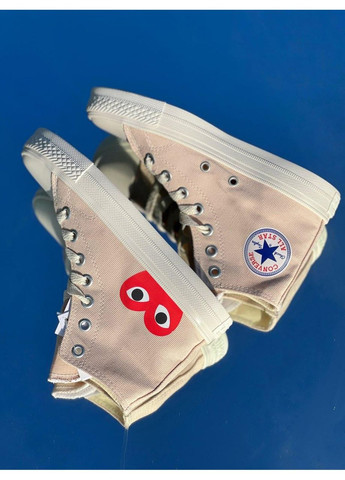 КЕДЫ ЖЕНСКИЕ CONVERSE X COMME DES GARSONS PLAY CHUCK BEIGE КОНВЕРС No Brand бежевые демисезоны (367168258)