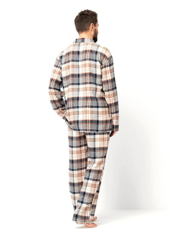 Фланелева чоловіча піжама в клітинку сорочка і штани MNS 443 Big Key (368304078)