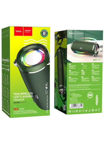 Акустика Xpress sports BT speaker LED IPX5 HC2 темно-зеленая Hoco (280877732)