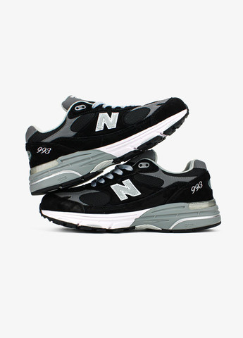 Черные всесезонные кроссовки мужские и женские new balance 993 black grey white | нью беланс 993 черные серые белые No Brand