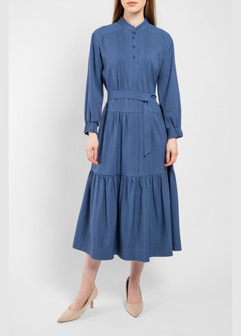 Синя кежуал плаття жіноче міді синє маріанна mkpr2109-1 Modna KAZKA