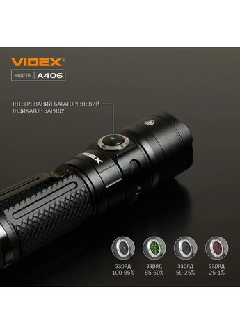 Портативний світлодіодний ліхтарик VLF-A406 4000 Lm 6500 K Videx (396989737)