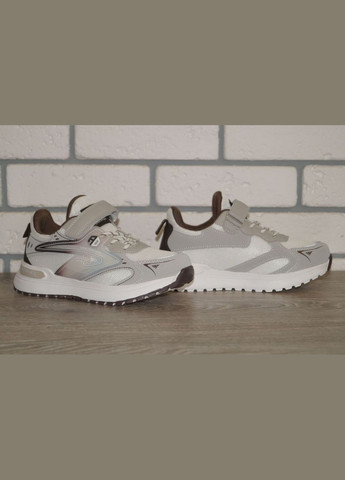 Бежеві осінні кросівки спортивні підліткові бежеві з коричневим BBT