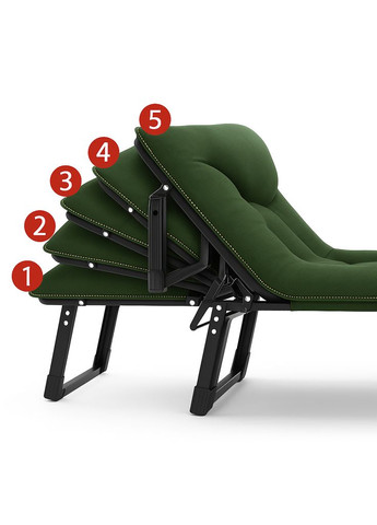 Розкладне ліжко (розкладачка) з вбудованим матрацом Green (LB-FB-S1-GRN) LEOBRO (362212639)