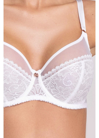 Білий бюстгальтер з м'якою чашкою 1396 crystal bianco Ava мереживо