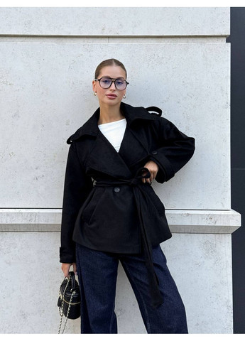 Чорне демісезонне Жіночий тренч No Brand