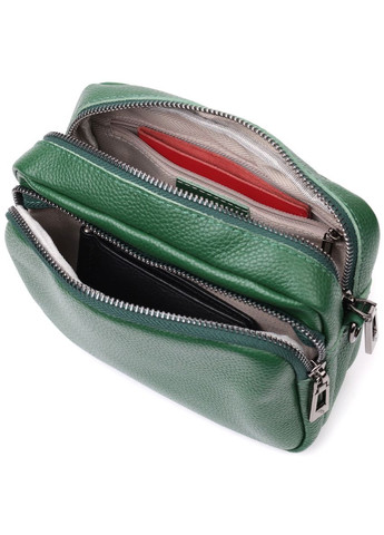 Сумка женская через плечо кросс-боди из натуральной кожи 22296 Зеленая Vintage (302008775)