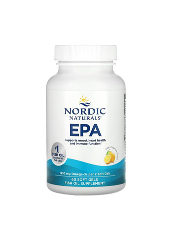EPA, лимон, 1210 мг, 60 капсул (605 мг в 1 капсулі) Nordic Naturals (356174528)