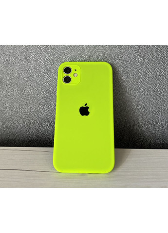 Чехол на айфон 11 квадратные бортики для iPhone 11 салатовый full cover full square Silicone Case (363976694)