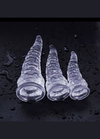 Фалоімітатор "Щупальце Восьминога" прозорий силіконовий дилдо з присоскою, реалістична текстура S 16×5.3 см No Brand (337167572)