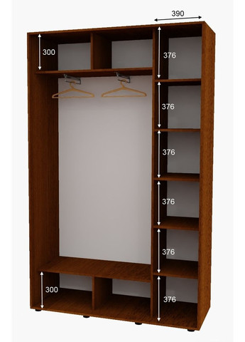 Шкаф-купе двухдверный 160*45*220 см Орех лесной 2 двери Зеркало Алекса (356770529)