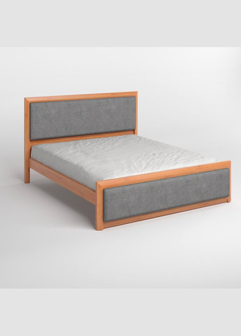 Полуторне дерев'яне ліжко Барселона Б4 /Аляска 93 (Сірий) 120х200 см (MBG-14105) Mebigrand (366086895)