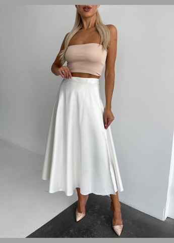 Молочная повседневная однотонная женская юбка на запах Україна на запах