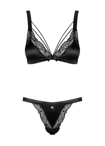 Комплект бюстгальтер и трусики Eloissa set Black S/M Obsessive (331171092)