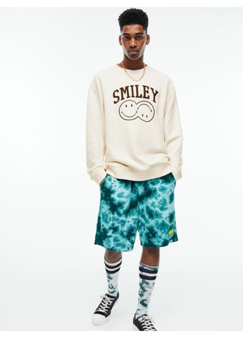 Молочний чоловічий світшот з принтом н&м (57662) s молочний H&M (303435092)