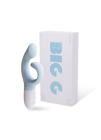 Вибратор-кролик для точки G KISTOY Big G Blue, изогнутый отросток, автоматический подогрев KissToy (333332433)