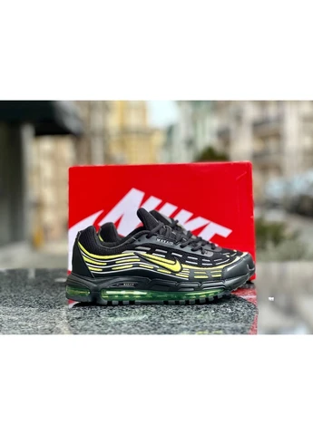 Черные демисезонные кроссовки мужские nike air max tl 2.5 black green найк аир макс тл 2.5 черные No Brand