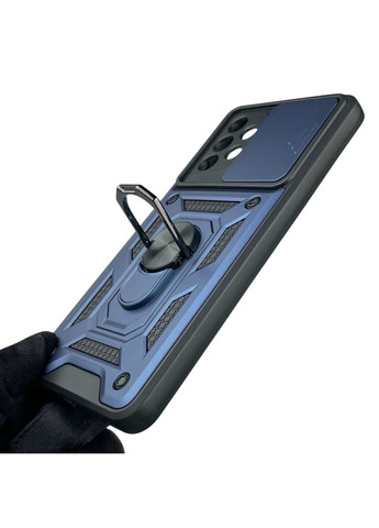 Чехол для Galaxy A32 (SM-A325) бронированный с кольцом со шторкой на самсунг а32 тёмно-синий rg1 Samsung (366231925)