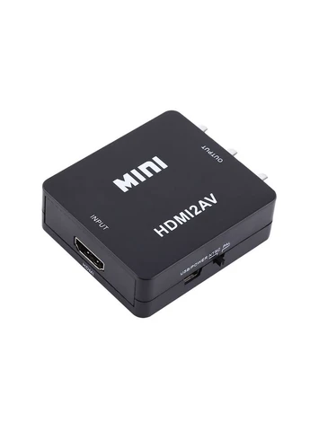 Конвертер перехідник відеосигналу RIAS HDMI to AV (RCA) CVBS аудіо 1080P Mini Black (3_03788) No Brand (395876876)