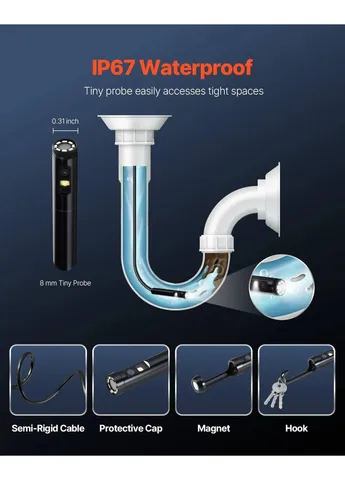 USB эндоскоп SM7 для Android, iOS (8мм, 2 камеры, 5 метров) (1414) Vevor (376396707)