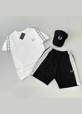 Стильный мужской летний костюм + кепка черно-белый No Brand (341084723)