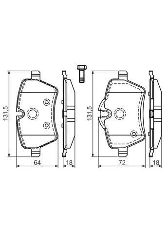 Колодки тормозные дисковые ПЕРЕДН MINI MINI (R50, R53) 1.6 2001.06-2006.09 BO 0986494168 Bosch (381928507)