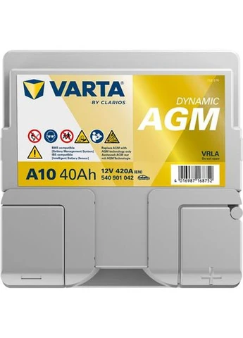 Автомобильный аккумулятор Silver Dynamic А10 AGM 6СТ-40Ah АзЕ 420А (EN) 540901042 Varta (367625446)