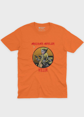 Оранжевая демисезонная футболка для девочки с принтом супервора - джокер (ts001-1-ora-006-005-015-g) Modno