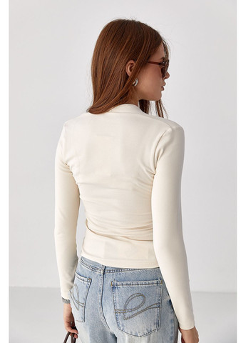 Трикотажный пуловер с глубоким вырезом Lurex (356952208)