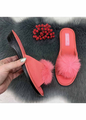 Коралловые тапочки женские комнатные с открытым носком Белста