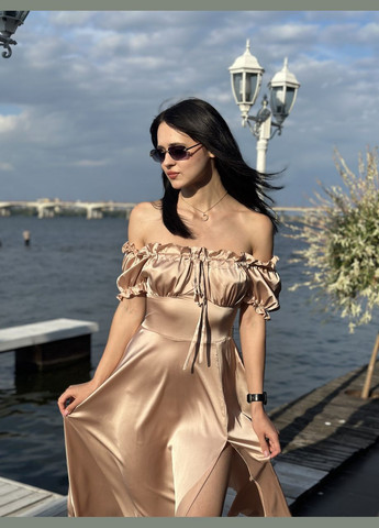 Пудровое женское платье миди из шелка армани пудровый Maybel