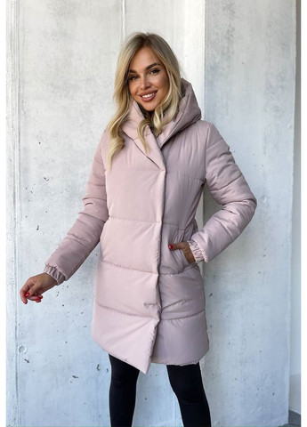 Пудрова демісезонна зимова куртка плащівка на синтепоні 250 No Brand