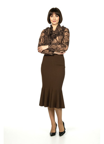 Коричневая женская блуза с рюшами fv-006235-5 фиолетовый Lowett