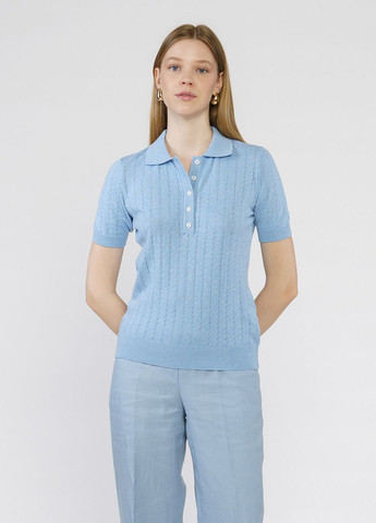 Голубой женская футболка-поло женское голубое Arber
