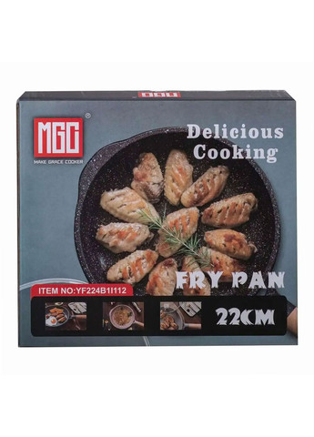 Сковорода з антипригарним мармуровим покриттям та кришкою 22 см MGC (360455376)