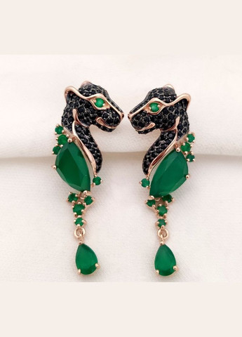 Комплект украшений Черная Пантера (Сережки + кольцо 16) No Brand (315724988)