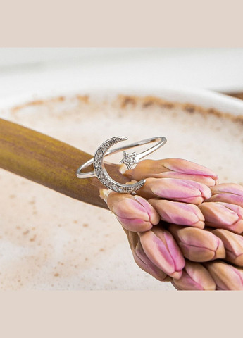 Серебряное кольцо Утренняя звезда с маленькими фианитами. Каштан (342335166)