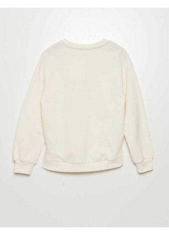 Kiabi світшот фліс,молочний з принтом зелений, молочний