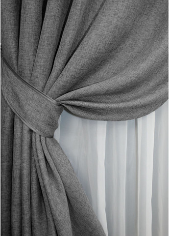 Комплект готовых штор Лен Мешковина № 108ш 100х270см 2 шт (31-033) VR-Textil (298123182)