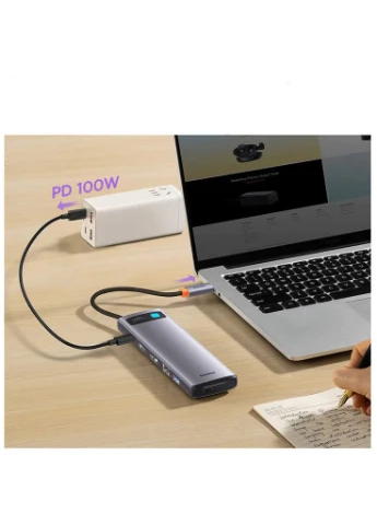 USB-хаб Metal Gleam Series 12-in-1 Multifunctional Type-C HUB Docking Station WKWG020213 Grey Baseus (332171953)