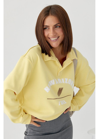 Желтый утепленный свитшот надпись (352691484)