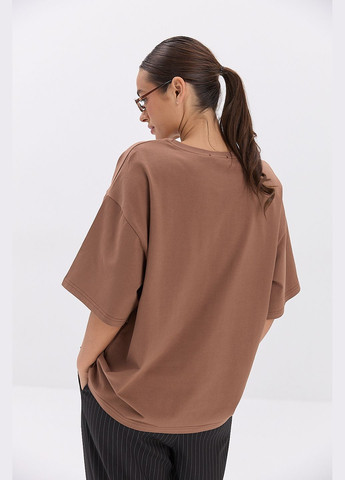 Жіноча oversize футболка коричневого кольору Arjen - (317233877)